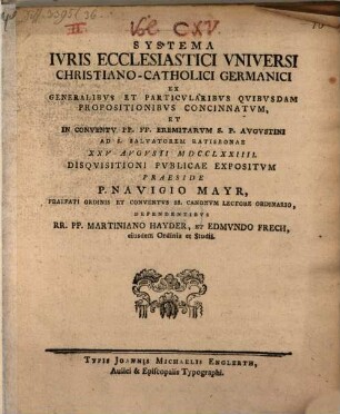 Systema iuris ecclesiastici universi Christiano-catholici Germanici