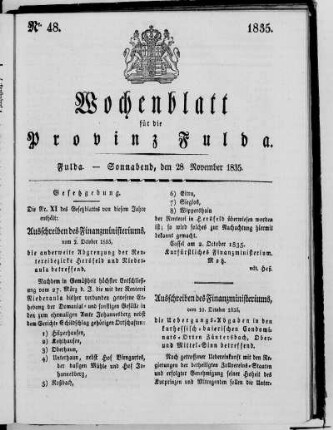 Nr. 48, Ausgabe vom 28. November 1835