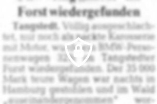 Pkw völlig "nackt" im Forst wiedergefunden