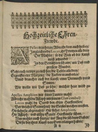 Hochzeitliche Ehren-Frewde.