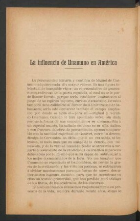 La influencia de Unamuno en América