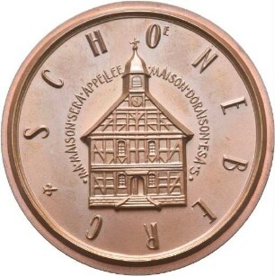Medaille von Victor Huster auf das 300-jährige Hugenotten-Jubiläum und die 1705 erbaute Hugenotten-Kirche in Schöneberg
