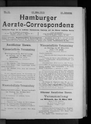 No. 11. 16. März 1913. 16. Jahrgang.