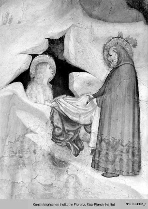 Magdalena empfängt das Gewand - Magdalenenzyklus: Zosimus reicht der Büßerin ein Gewand
