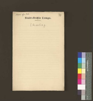 Ehevertrag/Eheberedung: Stutt, M.Hans Henrich oo Niemann, Anna Cath.