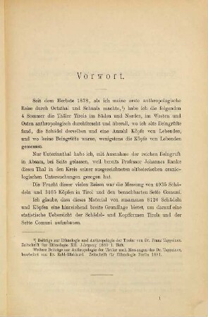 Studien zur Anthropologie Tirols und der Sette Comuni, 1