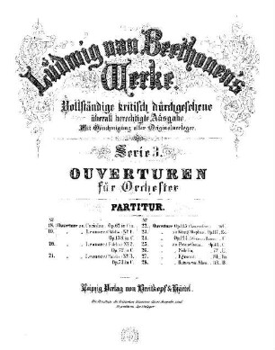 Beethoven's Werke, 18 = Serie 3: Ouverturen für Orchester. Ouverture zu Coriolan : op. 62