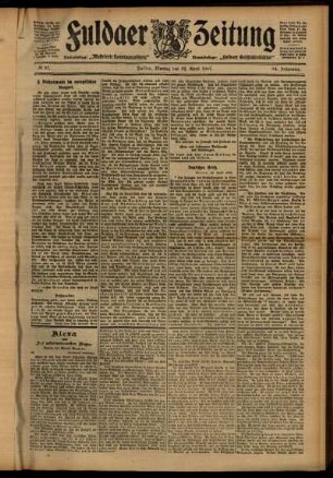 Ausgabe vom Montag, den 22. April 1907.