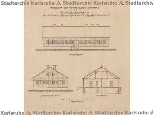 Beichel, Friedrich. Flugplatz Karlsruhe. Verwaltungsgebäude und Flugzeughalle, Baugesuch der Stadt Karlsruhe zum Bau eines Verwaltungsgebäudes für die Badisch-Pfälzische Lufthansa A.G.