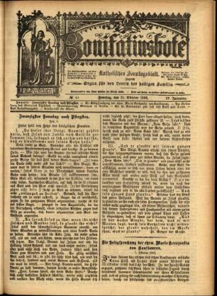 Erste Ausgabe vom Sonntag, den 21. Oktober 1900.