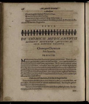 De Chymicis Medicamentis Externis Secundum Affectus Et Loca Corporis Patientia.