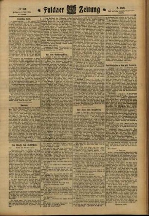 Zweite Ausgabe vom Freitag, den 09. Juni 1911.