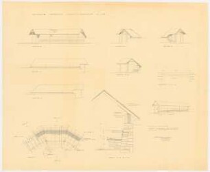 Garten Westermann, Hamburg-Blankenese: Ansichten, Schnitte, Grundrisse Gartenhaus II 1:50