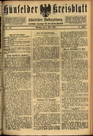 Ausgabe vom Montag, den 08. Mai 1922.