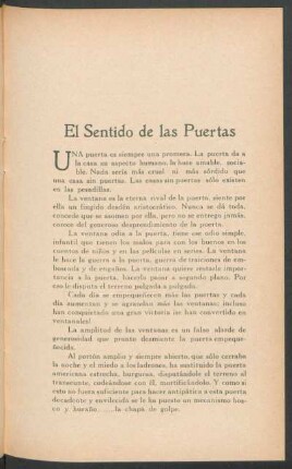 El Sentido de las Puertas