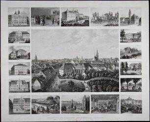 Tableau mit 19 Ansichten der Herzöglichen Residenzsttadt Altenburg