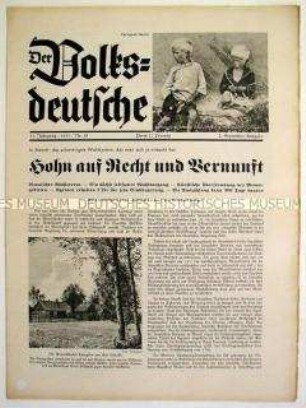 Halbmonatszeitschrift "Der Volksdeutsche" u.a. zum Wahlsystem im Memelland