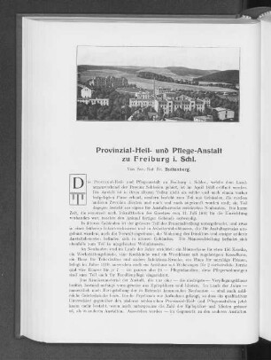 Provinzial-Heil- und Pflege-Anstalt zu Freiburg i. Schl.