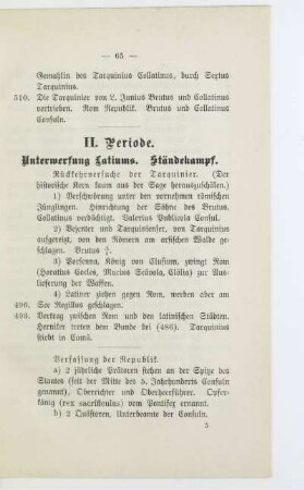 II. Periode. Unterwerfung Latiums. Ständekampf