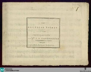 XII Deutsche Tänze für das Forte-Piano