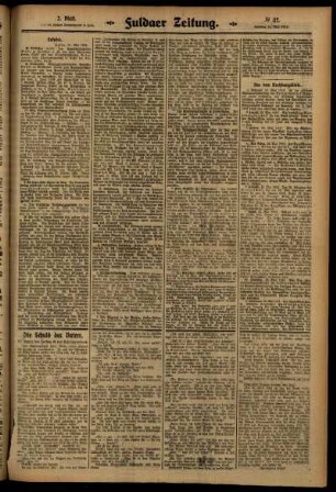 Zweite Ausgabe vom Samstag, den 24. Mai 1913.