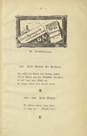 68. Abendstimmung. Carl Bennewitz von Loefen. sen.
