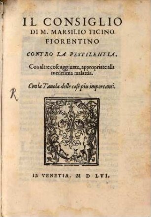 Il consiglio contro la pestilentia
