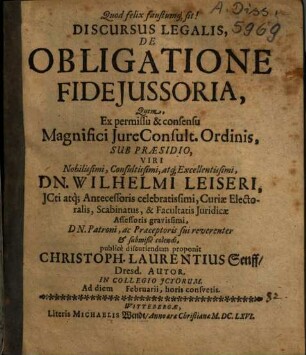 De obligatione fideiussoria