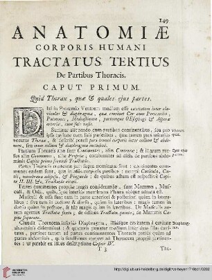 Anatomiae corporis humani tractatus tertius: De partibus Thoracis