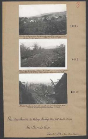 Bei Ban de Sapt: Höhe 631 bei Ban de Sapt. Dorf Fontenelle nähe der Höhe aufgenommen aus der am 22.06.1915 genommen Stellung Ende Juni 1915