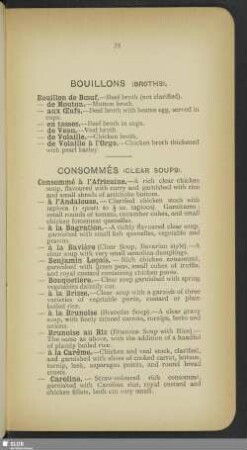 Bouillons (broths)