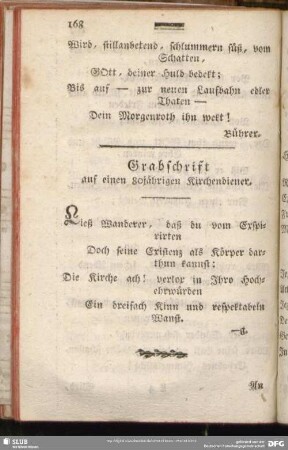 Grabschrift auf einen 80jährigen Kirchendiener