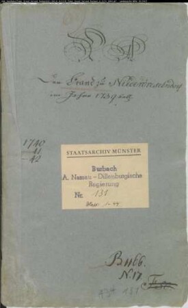 Überlassung von Bauholz an die Brandgeschädigten einer im Jahr 1739 ausgebrochenen Feuersbrunst in Niederdresselndorf