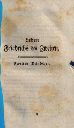 Leben Friedrichs des Zweiten Königs von Preussen, 2