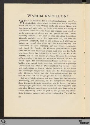 Warum Napoleon?
