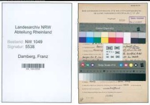 Entnazifizierung Franz Damberg , geb. 08.06.1902 (Drogist)