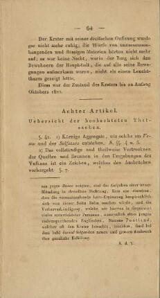 Achter Artikel. Uebersicht der beobachteten Thatsachen.