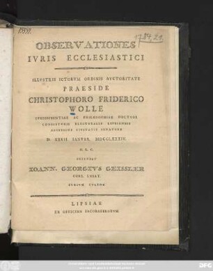 Observationes Ivris Ecclesiastici