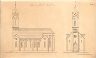 Klumpp, Karl F. A.; München; Kirchen-Projekt - Aufriss, Ansicht