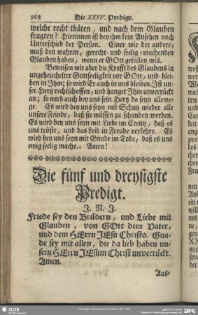 Die fünf und dreysigste Predigt