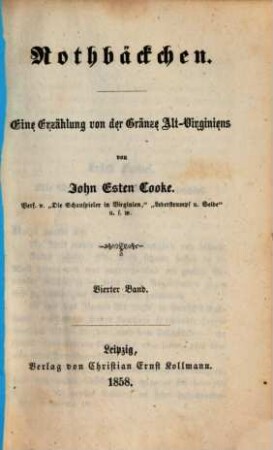 Rothbäckchen : Eine Erzählung von der Gränze Alt-Virginiens von John Esten Cooke, 4