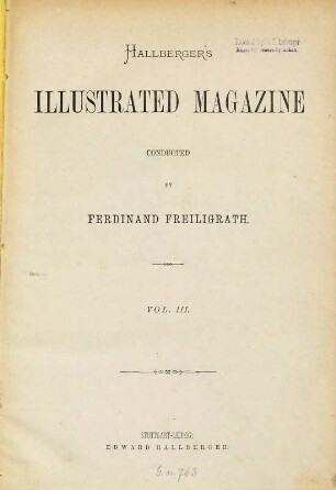 Hallberger's illustrated magazine. [1877] = Jg. 3