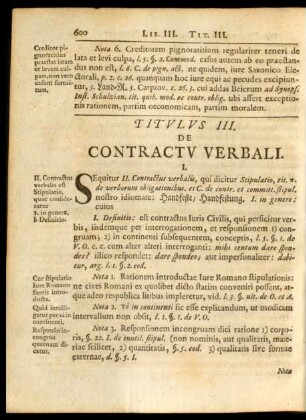 Titulus III. De Contractu Verbali