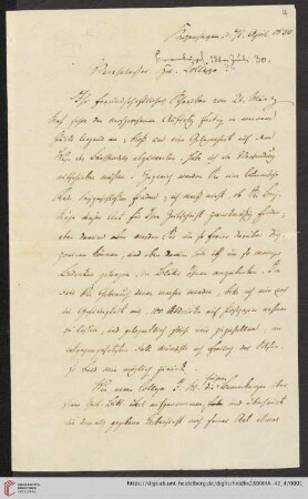 Korrespondenz Henrik Nicolai Clausen / Carl Ullmann: Brief von Henrik Nicolai Clausen an Carl Ullmann