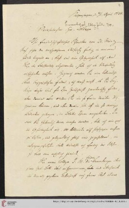 Korrespondenz Henrik Nicolai Clausen / Carl Ullmann: Brief von Henrik Nicolai Clausen an Carl Ullmann