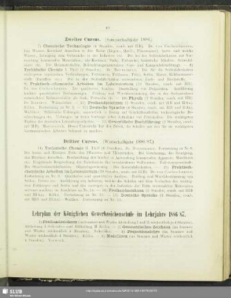 Lehrplan der Königlichen Gewerbzeichenschule im Lehrjahre 1886/87