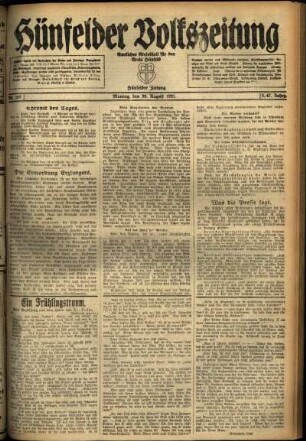 Ausgabe vom Montag, den 29. August 1921.
