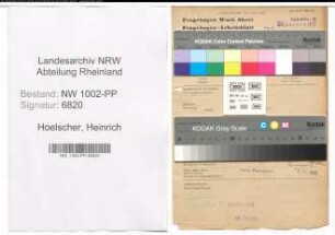 Entnazifizierung Heinrich Hoelscher , geb. 10.04.1900 (Maler)
