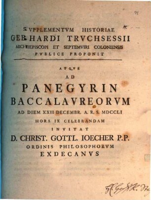 Supplementum Historiae Gebharti Truchsessii, archiep. et Septemviri Coloniae