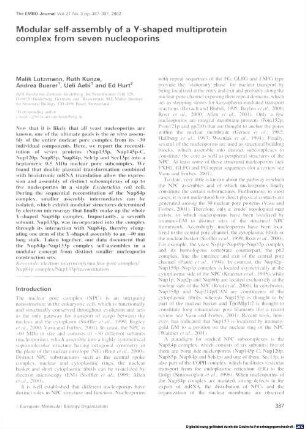 Modular self-assembly of a Y-shaped multiprotein complex from seven nucleoporins